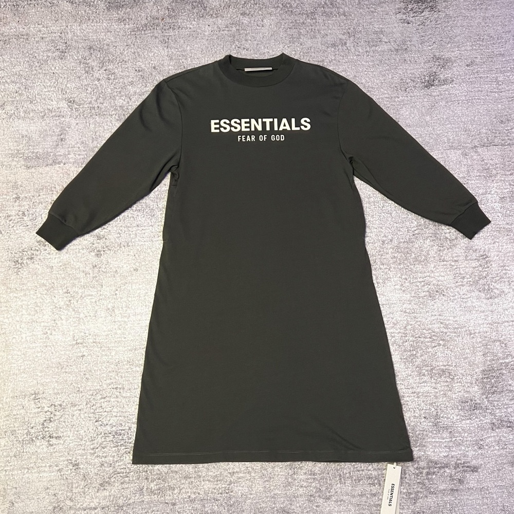 FEAR OF GOD ESSENTIALS GIRLS LONG SLEEVE T-SHIRT DRESS